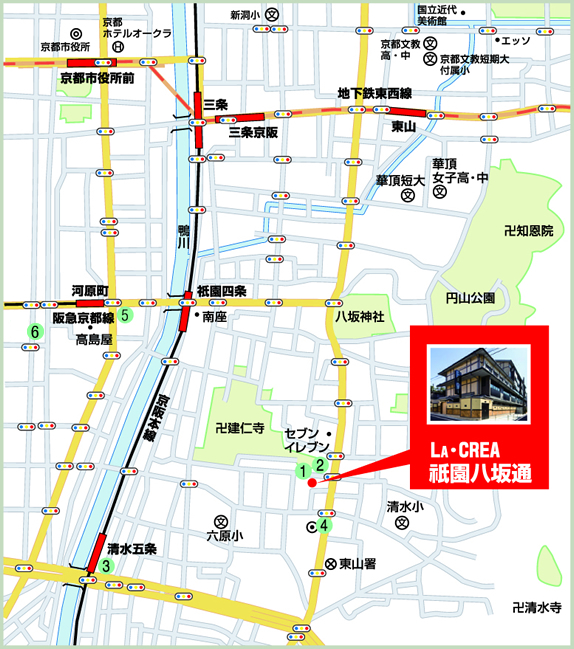 LA・CREA 祇園八坂通 MAP