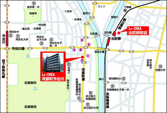 LA・CREA 河原町今出川 MAP