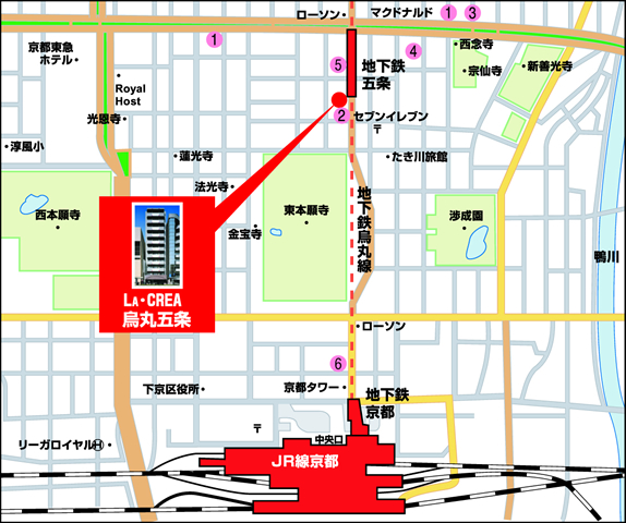 LA・CREA 烏丸五条 MAP