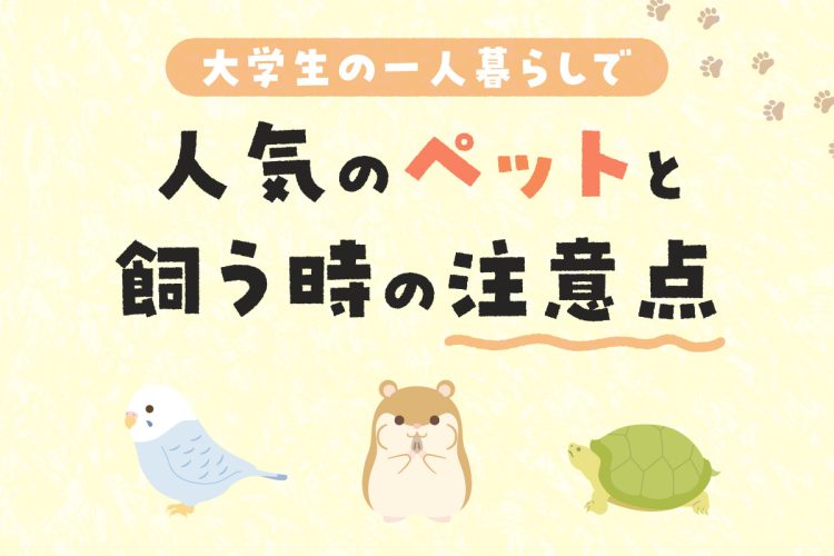 これで準備は完璧！大学生の一人暮らしで人気のペットと飼う時の注意点